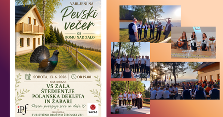 Vabilo na Pevski večer ob Domu nad Zalo 2026