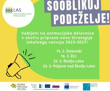 Vabilo - animacijske delavnice za pripravo Strategije lokalnega razvoja (SLR) do leta 2027